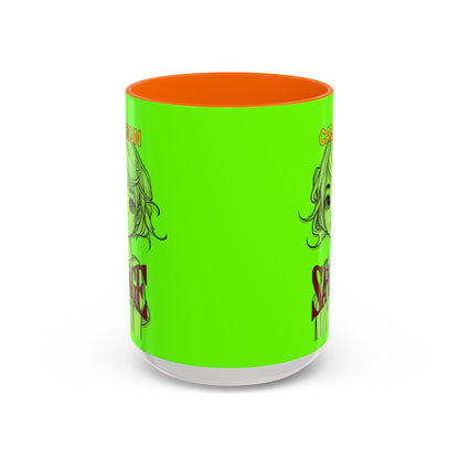 Caution, Savage Light Green Accent Mug by cypherpunkgear.com