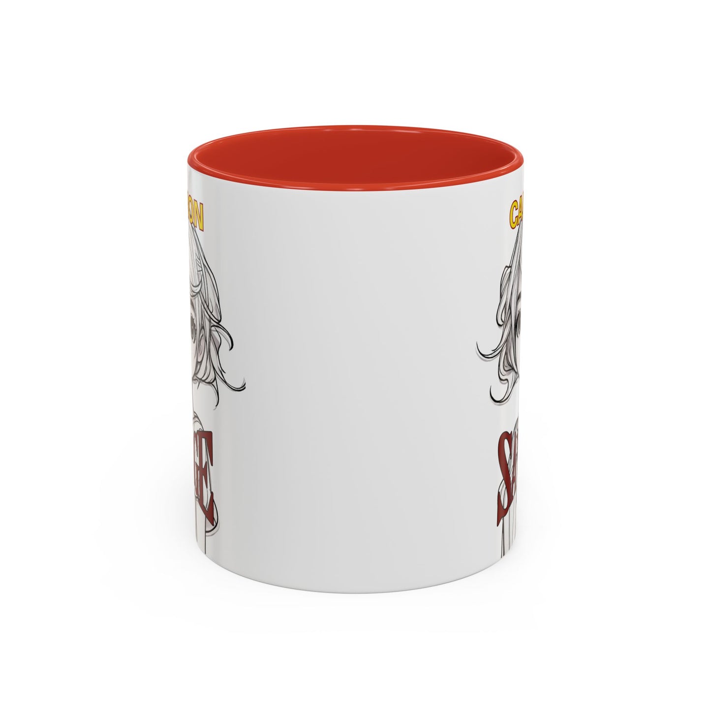 Caution, Savage White Accent Mug by cypherpunkgear.com