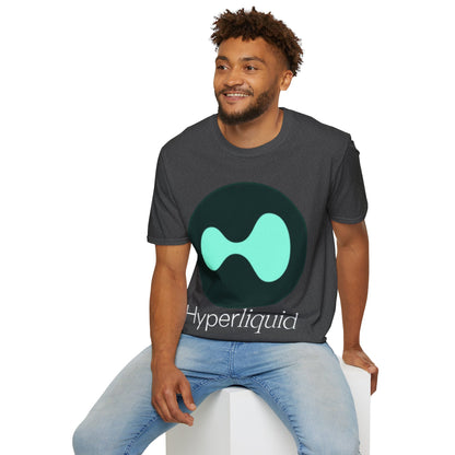 Hyperliquid White font Unisex T-Shirt by cypherpunkgear.com
