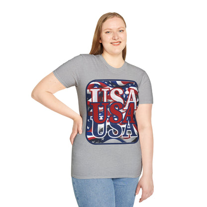 RED White and Blue USA Patriot Light colors Unisex T-Shirt by cypherpunkgear.com