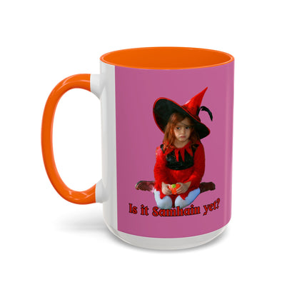 Is it Samhain yet? Pink Accent Mug by CreepyCrafts.boo