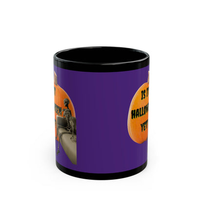 Is it Halloween yet? Skeleton's Giant Pumpkin Purple Mug by CreepyCrafts.boo