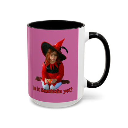 Is it Samhain yet? Pink Accent Mug by CreepyCrafts.boo