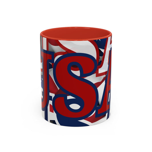 USA! USA! USA RDfont Patriot Accent Mug by cypherpunkgear