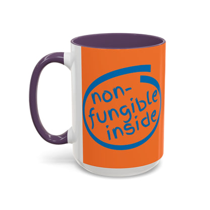 Non-Fungible Inside Orange Accent Mug by cypherpunkgear.com