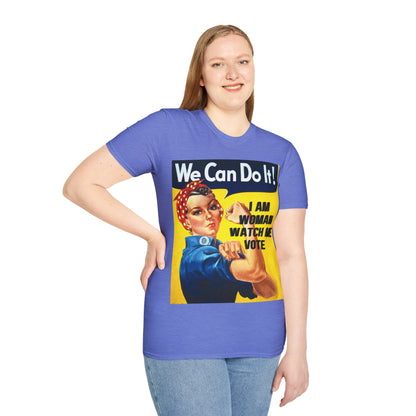 I Am Woman Watch Me Vote Rosie Light colors Unisex T-Shirt by cypherpunkgear.com