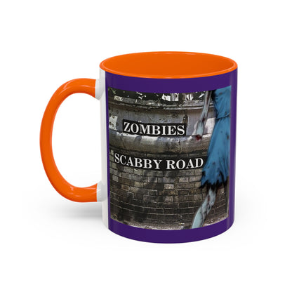 2-sided, Scabby Road Purple Accent Mug by CreepyCrafts.boo