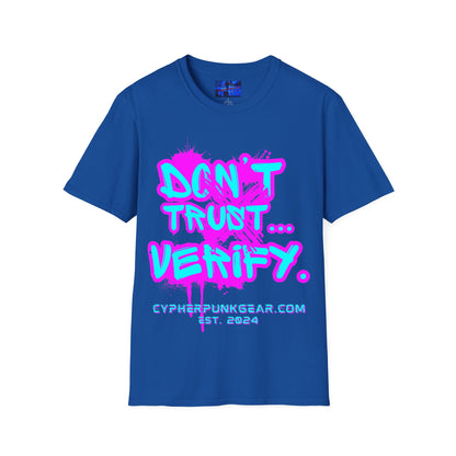 Don't Trust...Verify. Dark colors Unisex T-Shirt by cypherpunkgear.com
