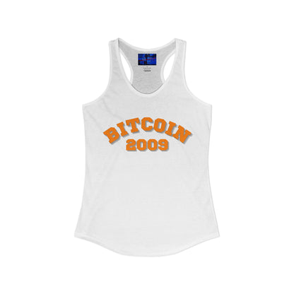 Bitcoin 2009 Women's Racerback Tank Top by cypherpunkgear.com