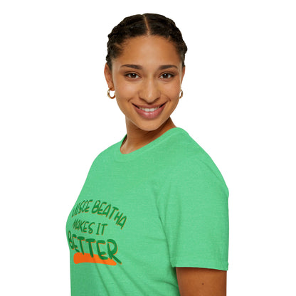 Uisce Beatha makes it better Green font Dark colors Unisex T-Shirt by cypherpunkgear.com
