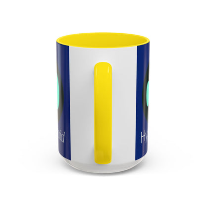 Hyperliquid White font Blue Accent Mug by cypherpunkgear.com