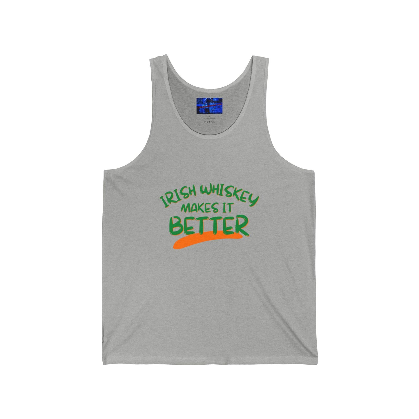 Irish Whiskey makes it better GNfont Unisex Jersey Tank Top by cypherpunkgear.com