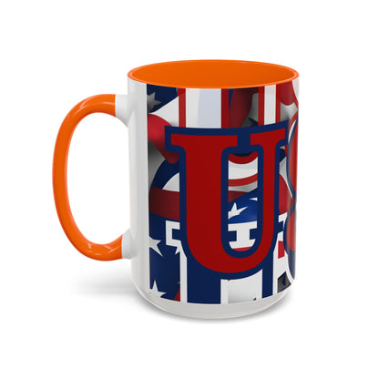 ¡EE.UU! ¡EE.UU! ¡EE.UU! ¡Patriota por cypherpunkgear! Taza de café decorativa (11, 15 oz)