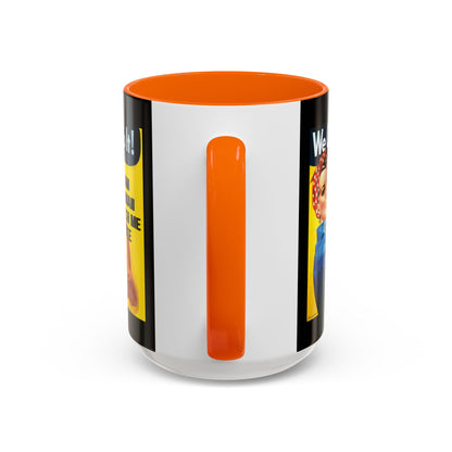 I Am Woman Watch Me Vote Rosie Black Accent Mug by cypherpunkgear.com