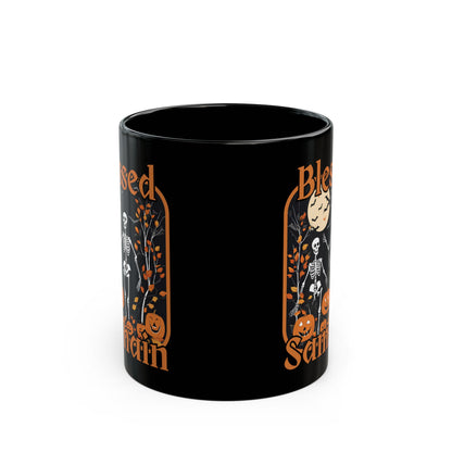 Spooktacular Skeletons of Samhain Black Mug by CreepyCrafts.boo