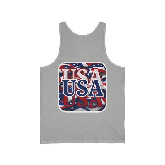 2-sided Red White and BLUE USA Patriot Unisex Jersey Tank Top by cypherpunkgear