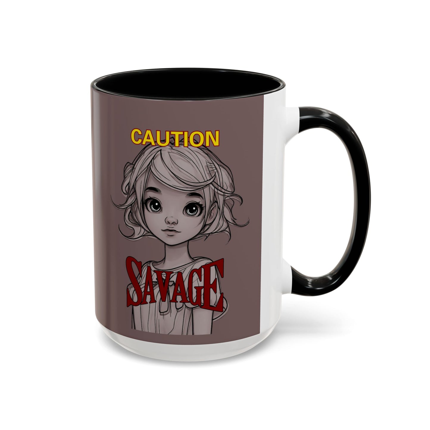 Caution, Savage Grey Accent Mug by cypherpunkgear.com