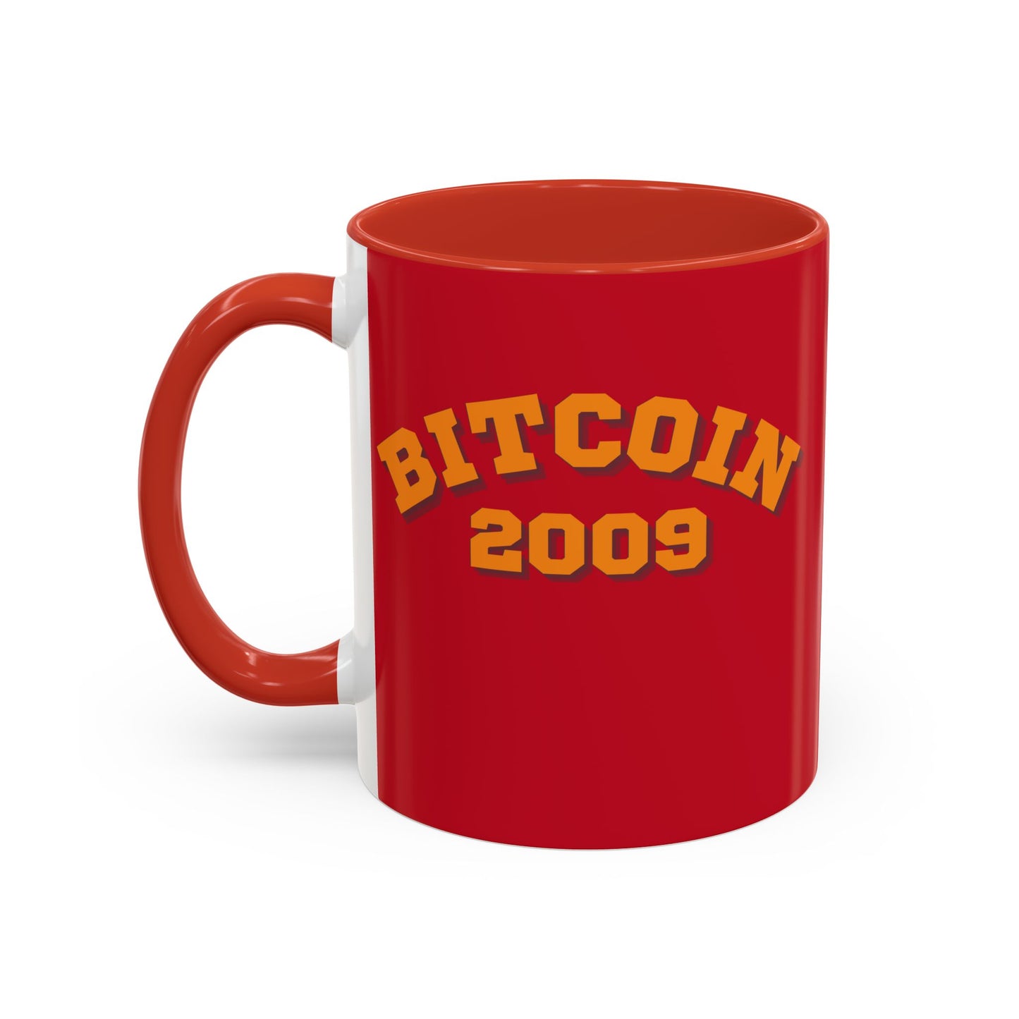 Bitcoin 2009 Red Accent Mug by cypherpunkgear.com