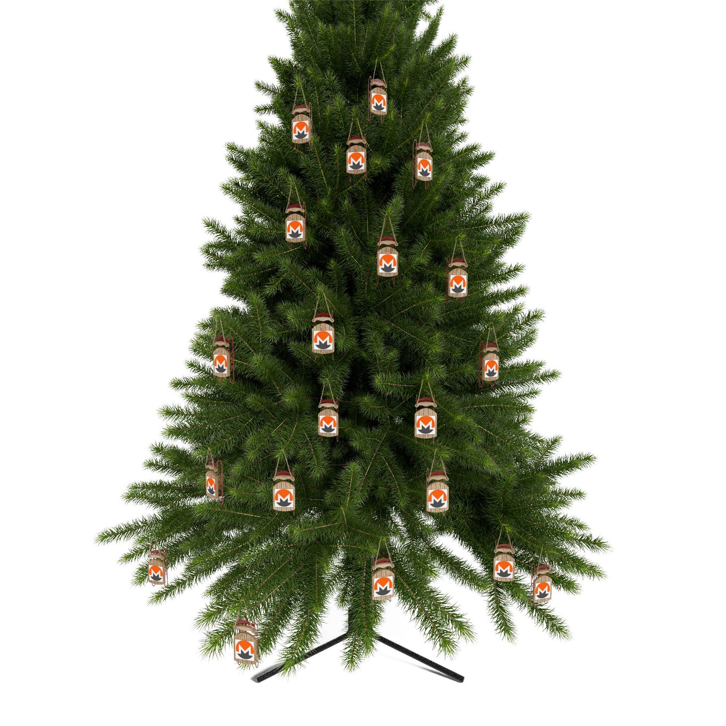 Monero (XMR) White background Sled Ornament by cypherpunkgear.com