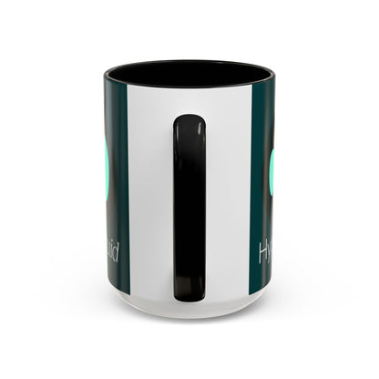 Hyperliquid White font Dark Hyperliquid Accent Mug by cypherpunkgear.com