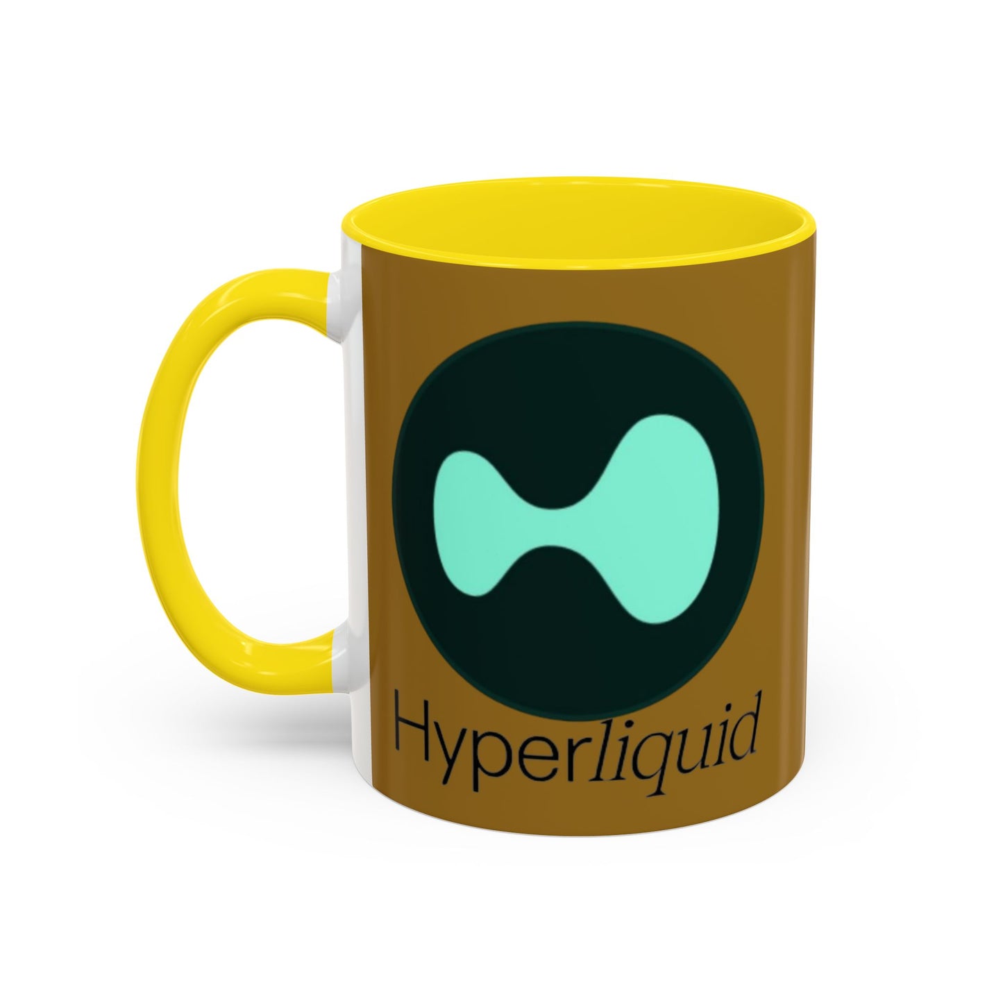 Hyperliquid Black font Brown Accent Mug by cypherpunkgear.com
