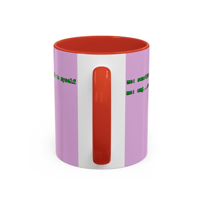 Sometimes I talk to myself - me: omg...same Pink Accent Mug by cypherpunkgear.com