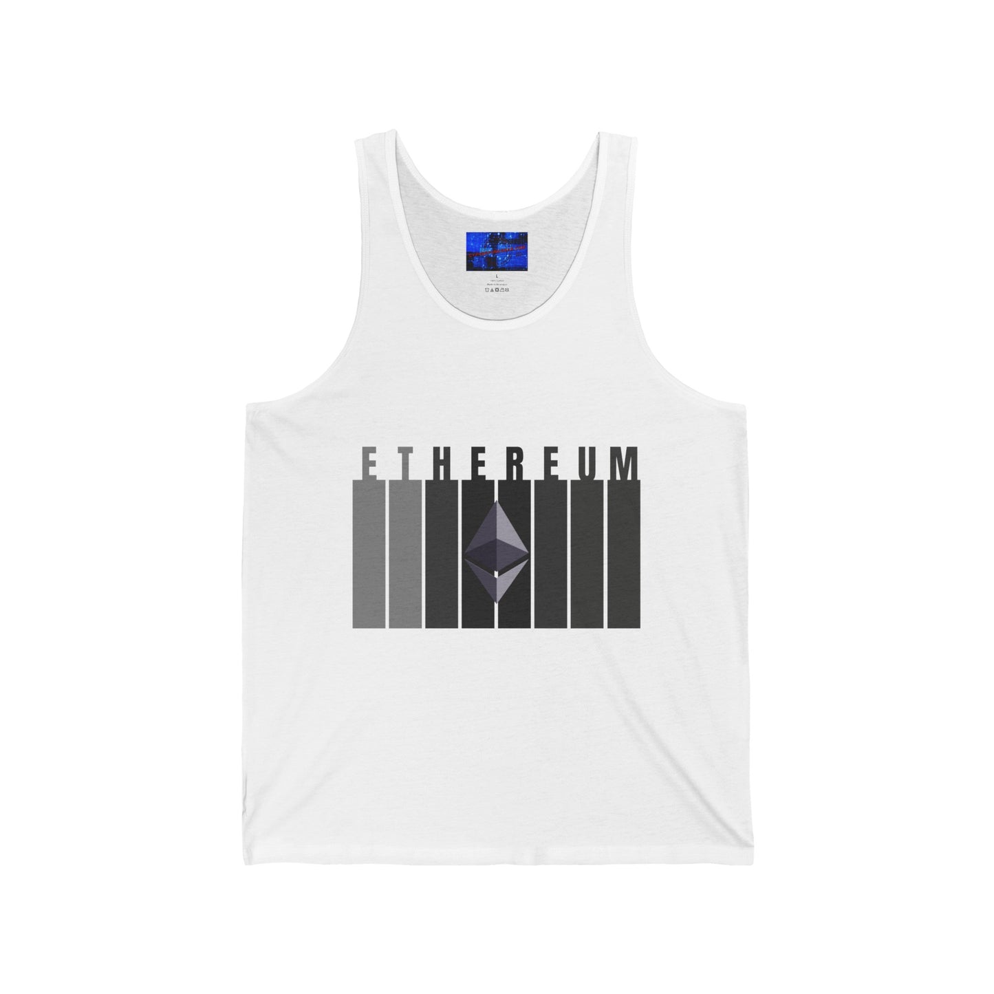 Ethereum (ETH) Unisex Jersey Tank Top by cypherpunkgear