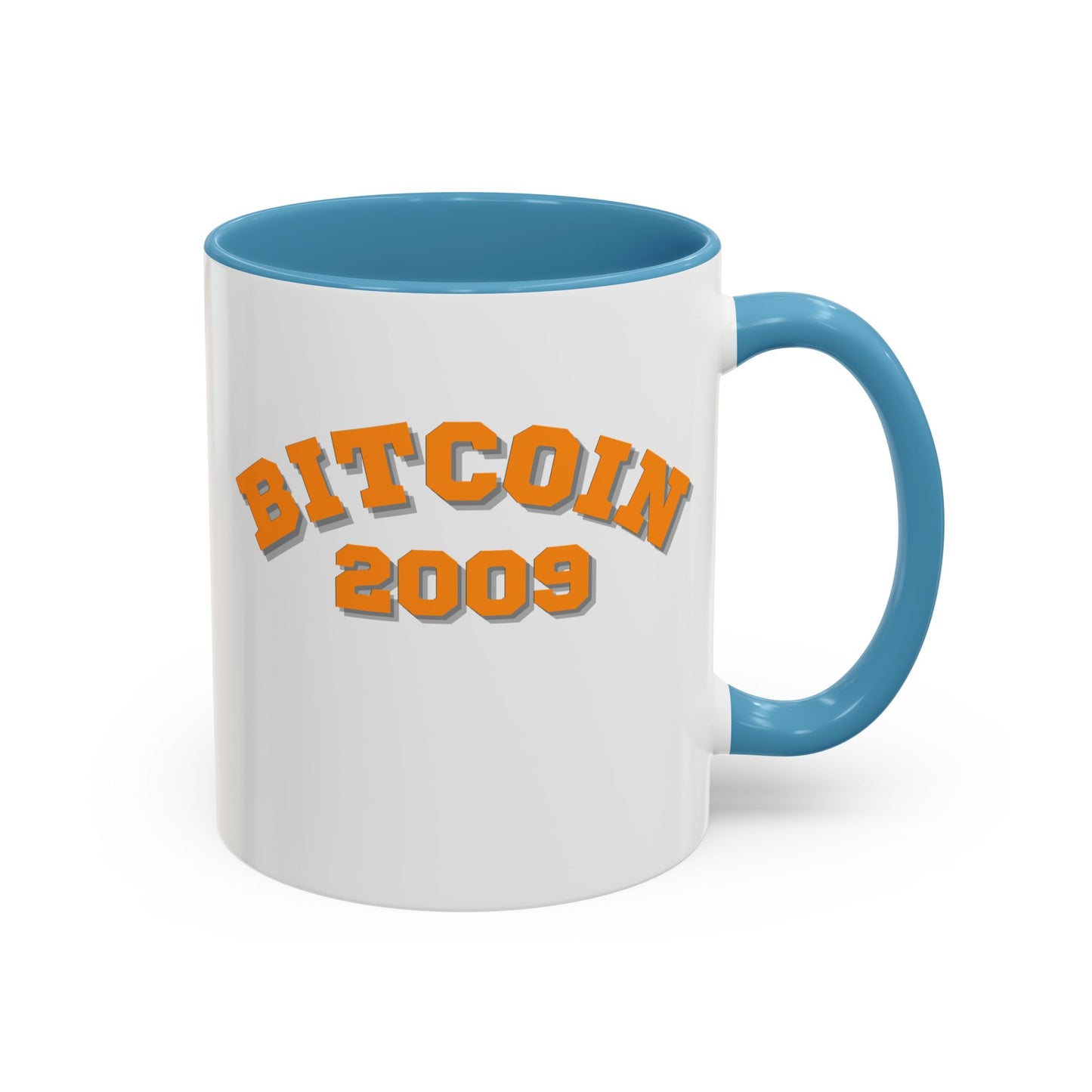 Bitcoin 2009 White Accent Mug by cypherpunkgear.com