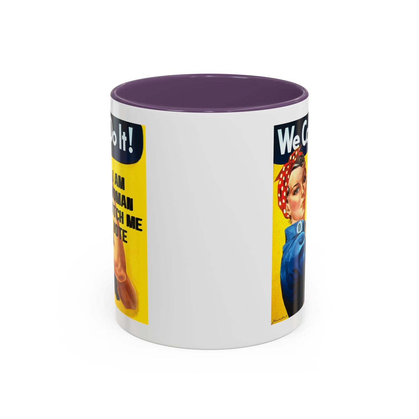 I Am Woman Watch Me Vote Rosie White Accent Mug by cypherpunkgear.com