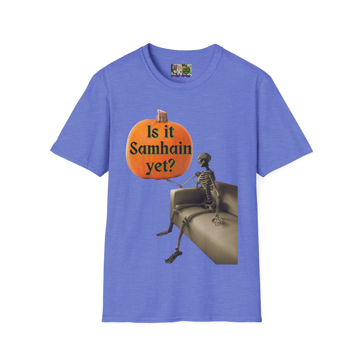 Is it Samhain yet? Skeleton's Pumpkin Light colors Unisex T-Shirt by CreepyCrafts.boo