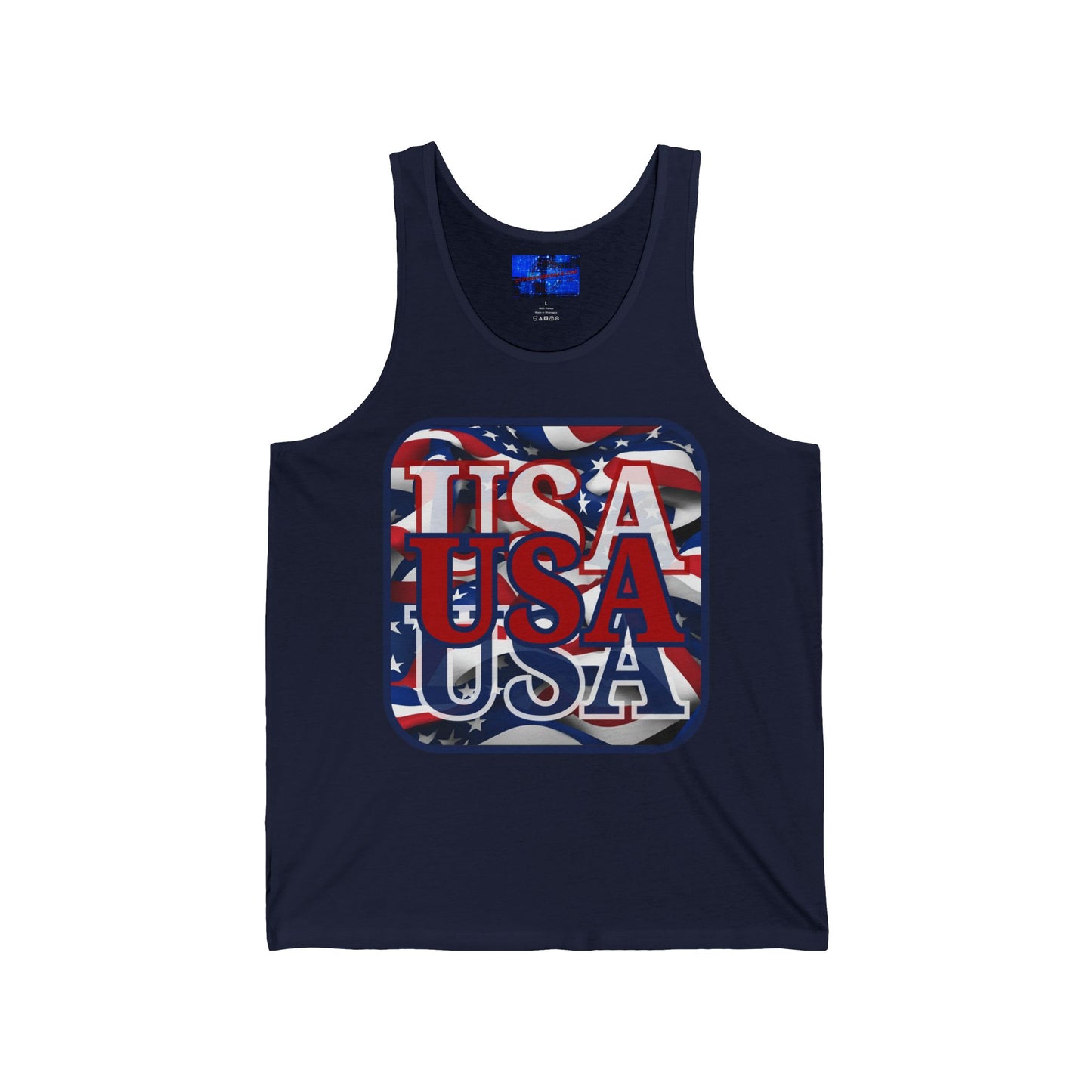 RED White and Blue USA Patriot Unisex Jersey Tank Top by cypherpunkgear