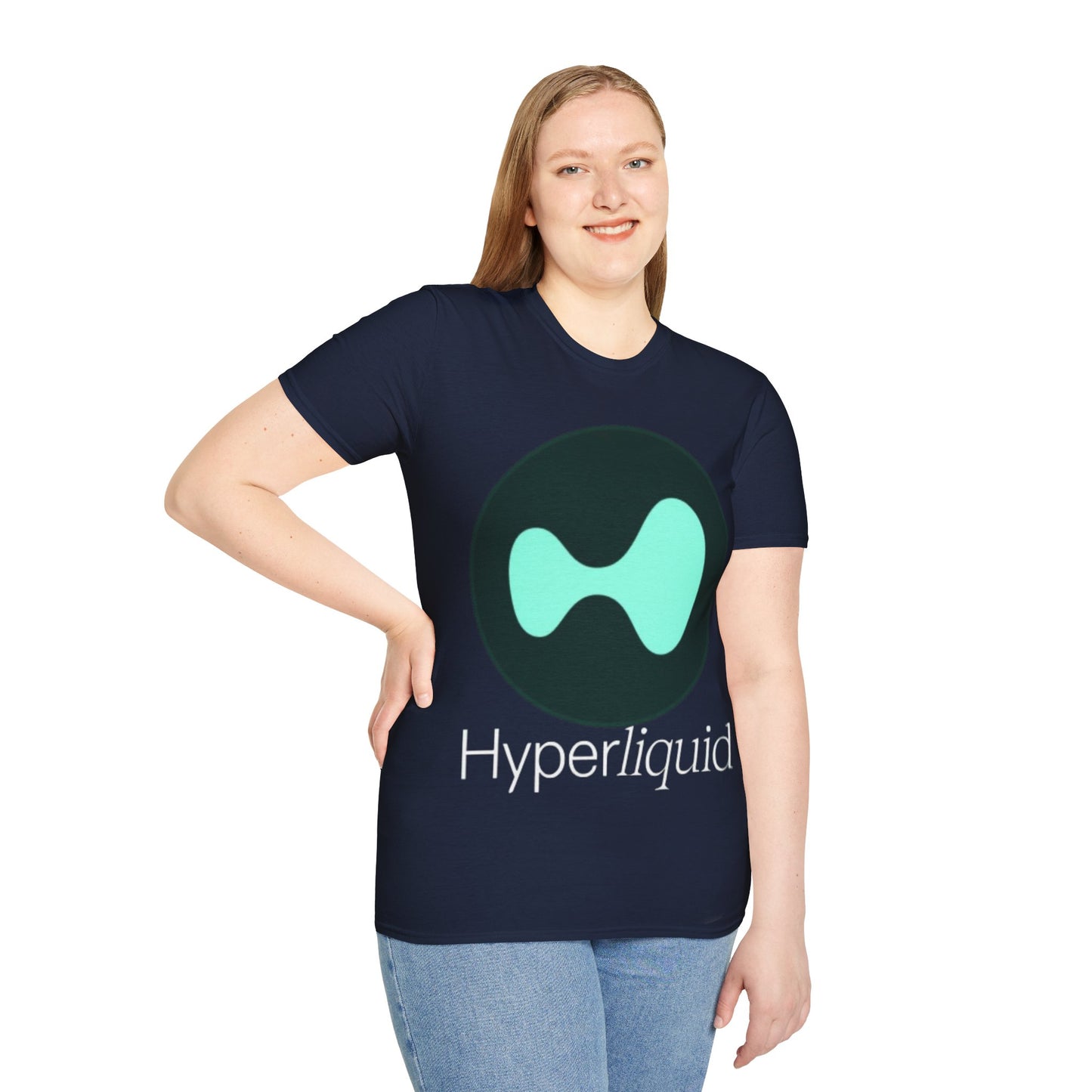 Hyperliquid White font Unisex T-Shirt by cypherpunkgear.com
