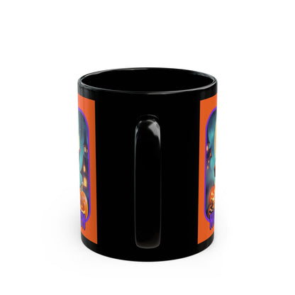 Happy Halloween Little Witch Purple font Orange Mug by CreepyCrafts.boo