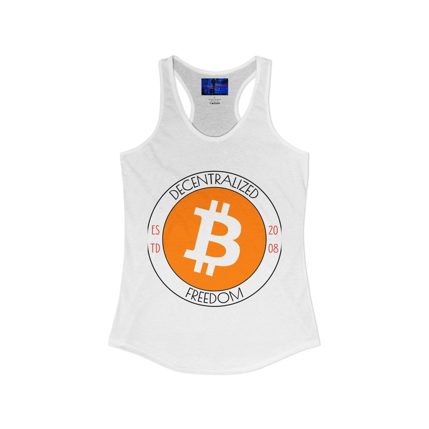 Bitcoin: ¡Libertad descentralizada por cypherpunkgear! Camiseta sin mangas ideal con espalda cruzada para mujer