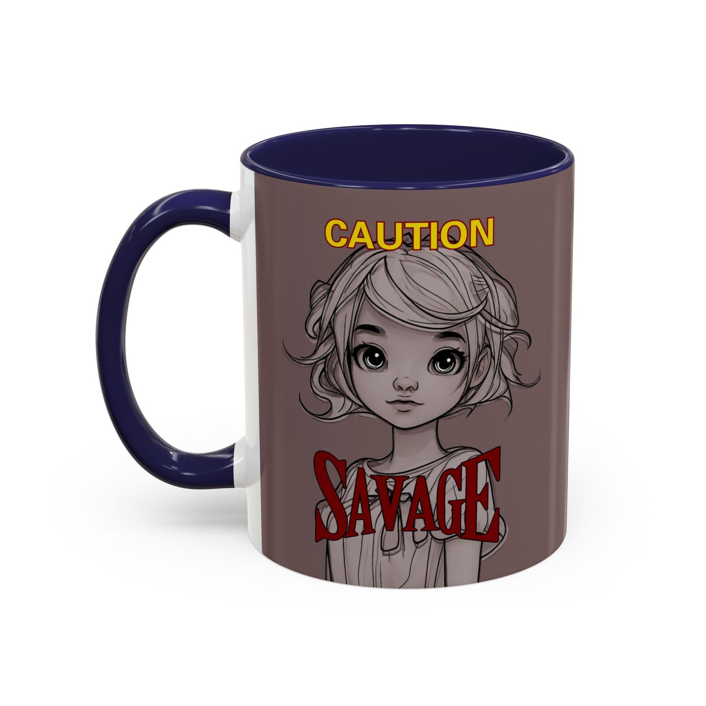 Caution, Savage Grey Accent Mug by cypherpunkgear.com