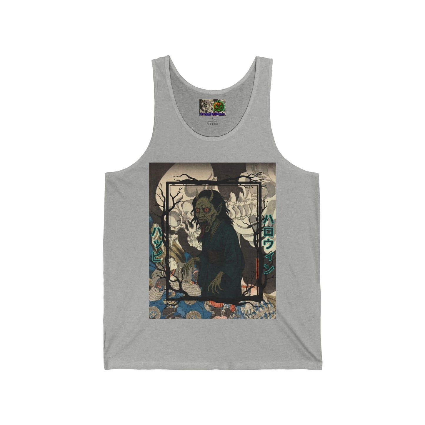 Yōkai Happy Halloween Unisex Jersey Tank Top by CreepyCrafts.boo