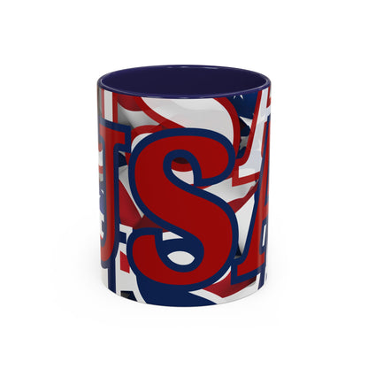 USA! USA! USA RDfont Patriot Accent Mug by cypherpunkgear