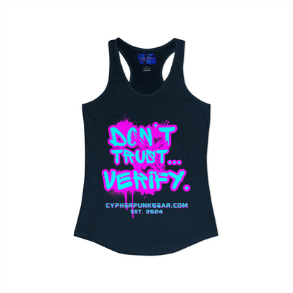 Don't Trust...Verify. Women's Racerback Tank Top by cypherpunkgear.com