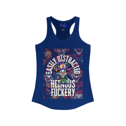 Easily Distracted by Heinous Fuckery Little Jinx Women's Racerback Tank Top by cypherpunkgear.com