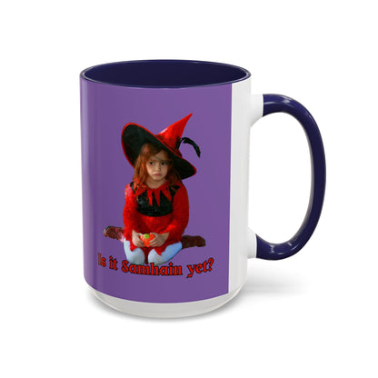 Is it Samhain yet? Light Purple Accent Mug by CreepyCrafts.boo