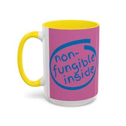 Non-Fungible Inside Pink Accent Mug by cypherpunkgear.com