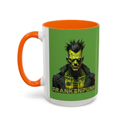 Frankenpunk Green Accent Mug by CreepyCrafts.boo