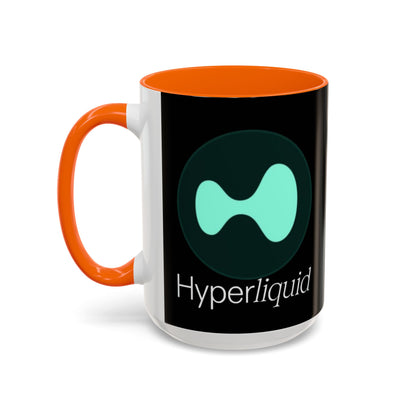 Hyperliquid White font Black Accent Mug by cypherpunkgear.com