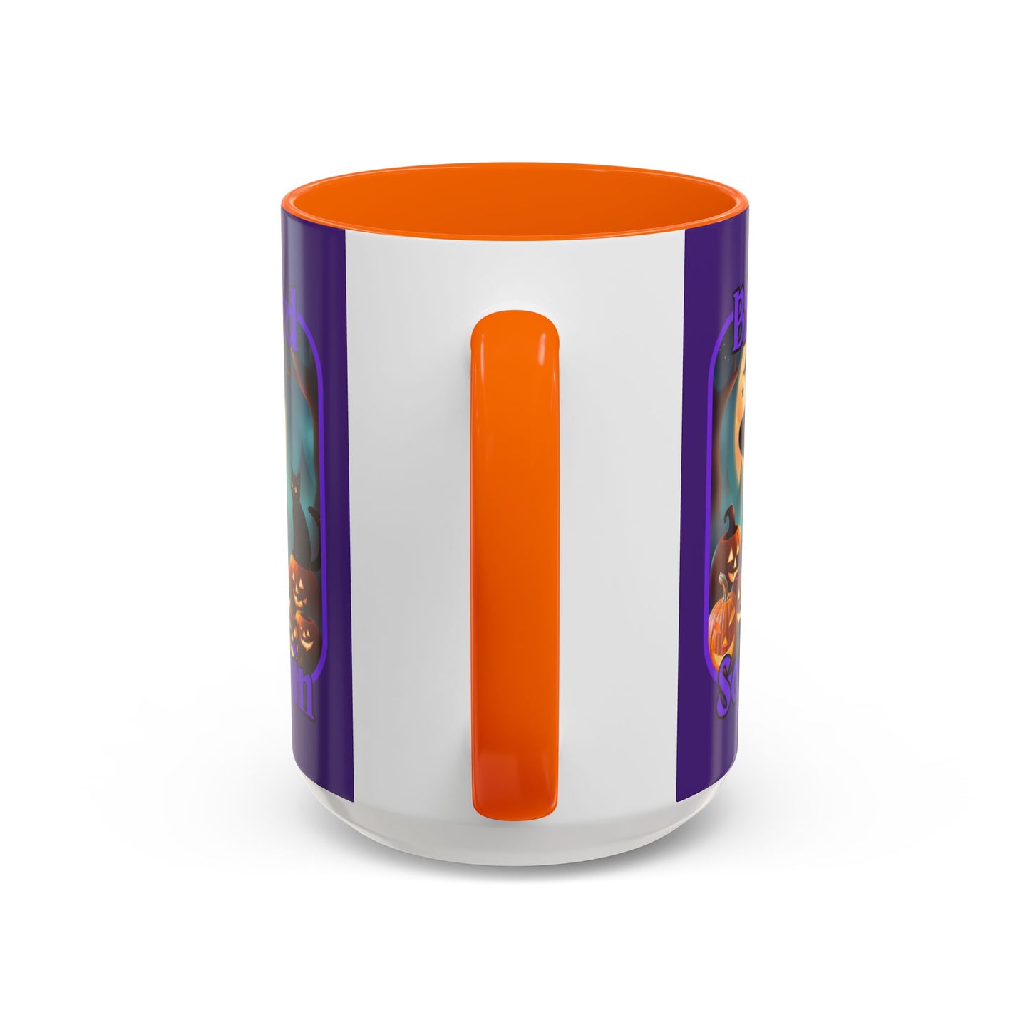 Blessed Samhain Cute Witch Purple font Purple Accent Mug by CreepyCrafts.boo
