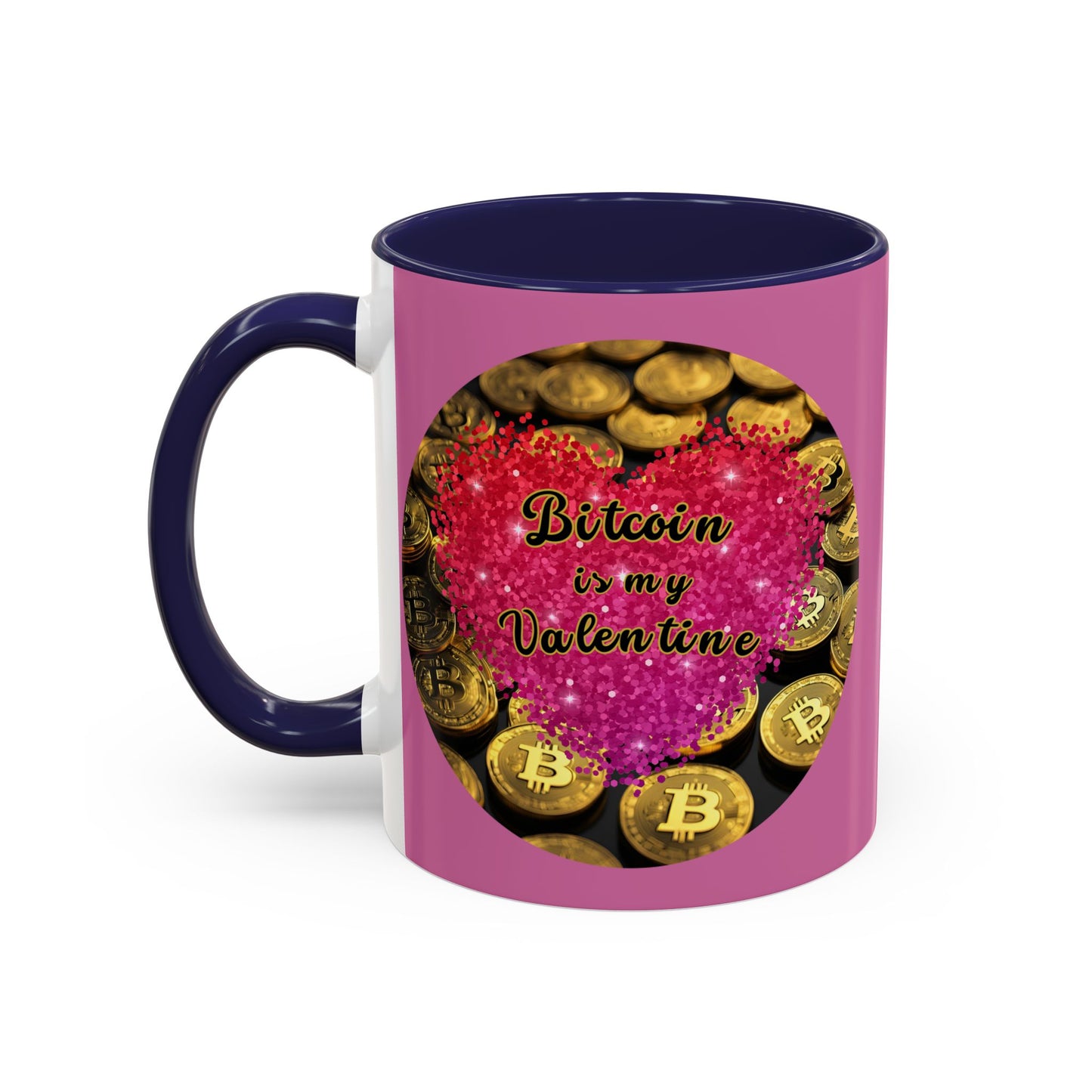 Bitcoin is My Valentine Pink Accent Mug by cypherpunkgear.com