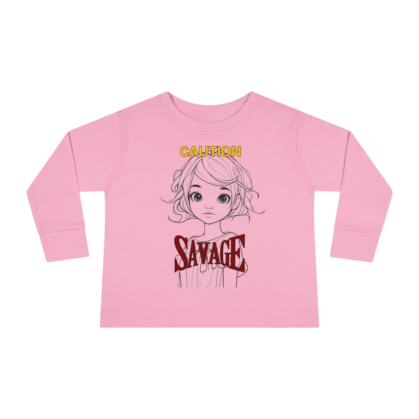 Caution: Tiny but Savage Toddler Long Sleeve Tee by cypherpunkgear.com