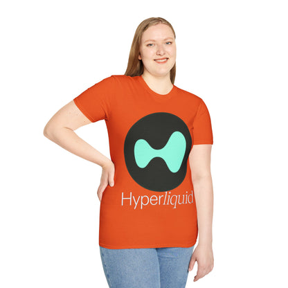 Hyperliquid White font Unisex T-Shirt by cypherpunkgear.com
