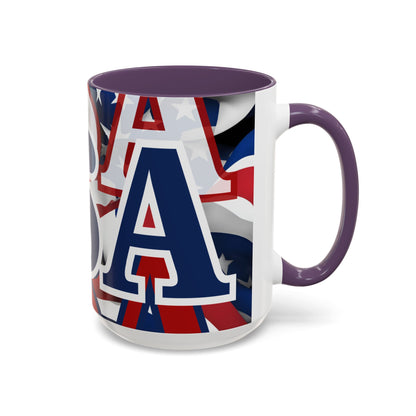 ¡EE.UU! ¡EE.UU! ¡EE.UU! ¡Patriota por cypherpunkgear! Taza de café decorativa (11, 15 oz)