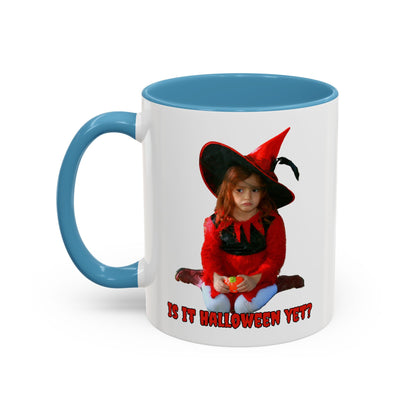 Is it Halloween yet? White Accent Mug by CreepyCrafts.boo