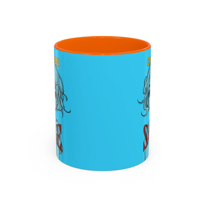 Caution, Savage Light Blue Accent Mug by cypherpunkgear.com